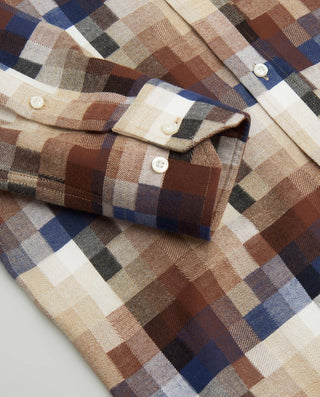 Big&Tall casual pixelated patchwork flannel shirt