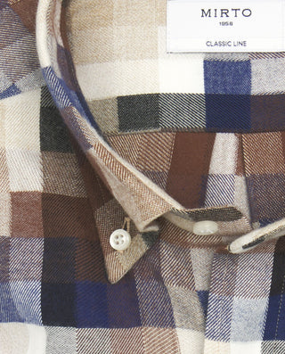 Big&Tall casual pixelated patchwork flannel shirt