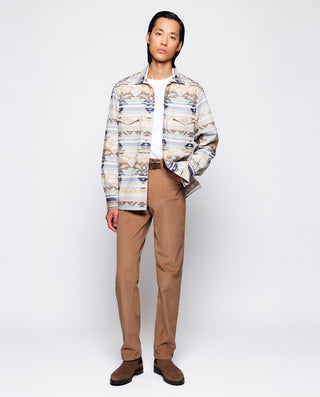 Flannel ethnical motif overshirt