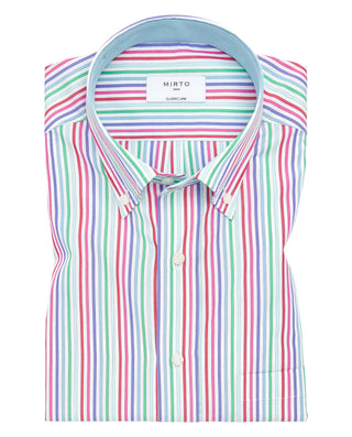 Camisa casual rayas multicolor manga corta by MIRT