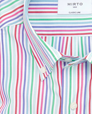 Camisa casual rayas multicolor manga corta by MIRT