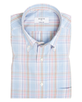 Camisa casual cuadros multicolor manga corta by MI