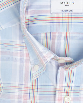 Camisa casual cuadros multicolor manga corta by MI