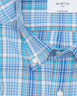 Camisa casual cuadros tonos azules de algodón by M