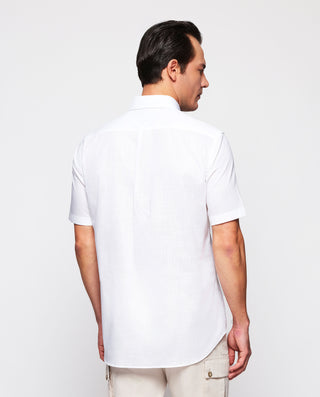 Camisa casual blanca manga corta by MIRTO