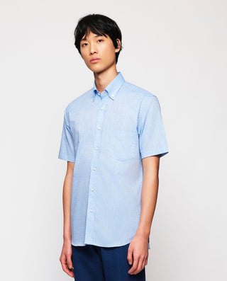 Camisa casual azul manga corta by MIRTO