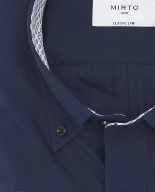 Camisa casual azul marino detalles florales by MIR