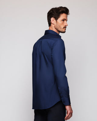 Casual shirt navy blue floral details