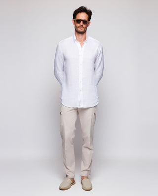Casual shirt white linen pre-washed