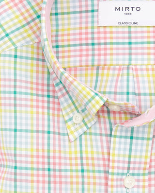 Camisa casual cuadros multicolor algodón by MIRTO