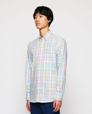 Camisa casual cuadros multicolor algodón by MIRTO