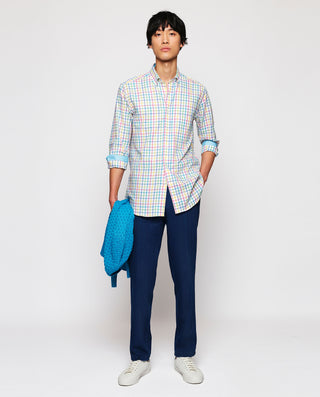 Camisa casual cuadros multicolor algodón by MIRTO