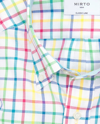 Camisa casual cuadros multicolor algodón by MIRTO