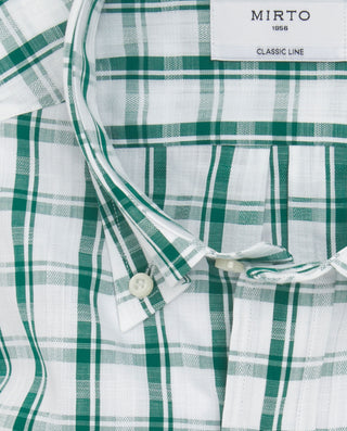 Camisa casual cuadros verdes y blancos de by MIRTO
