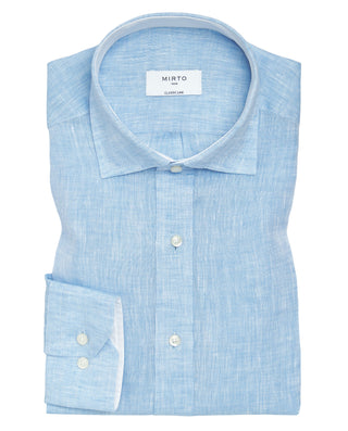 Camisa casual celeste de lino