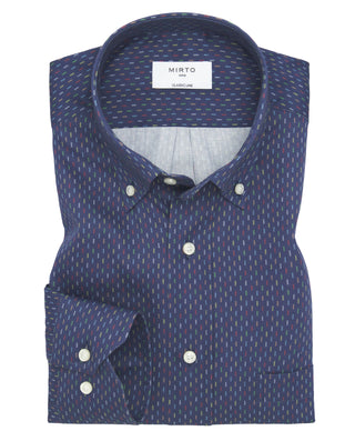 Camisa casual azul estampado geométrico by MIRTO