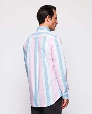 Camisa casual rayas rosa y azul de algodón by MIRT