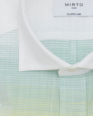 Camisa casual cenefa horizontal naranja by MIRTO