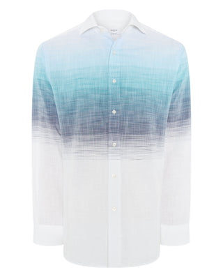 Camisa casual cenefa horizontal azul degradé by MI
