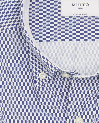 Camisa casual blanca estampado geométrico by MIRTO