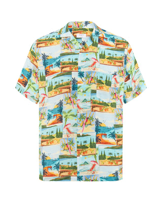 Hawaiian shirt multicolor print viscose