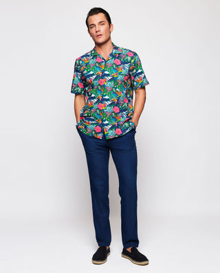 Camisa Hawaiana estampado tropical tonos by MIRTO