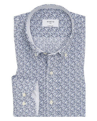 Camisa casual blanca  microestampado floral by MIR