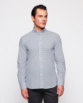Camisa casual blanca  microestampado floral by MIR