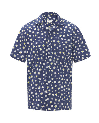 Camisa Hawaiana azul marino estampado by MIRTO