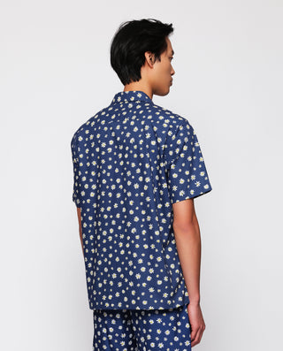 Camisa Hawaiana azul marino estampado by MIRTO