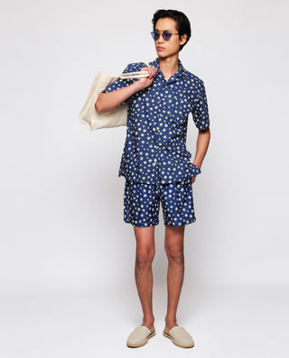 Camisa Hawaiana azul marino estampado by MIRTO