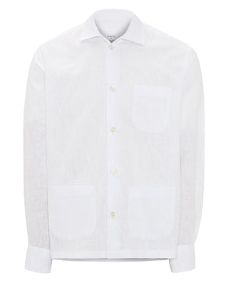 Camisa casual blanca delantero en jacquard by MIRT