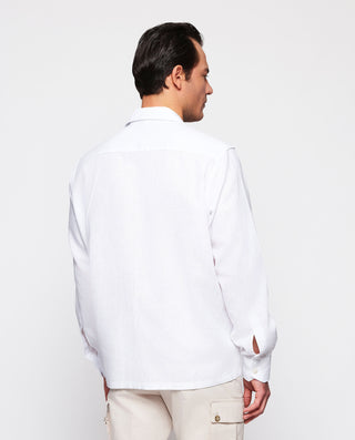 Camisa casual blanca delantero en jacquard by MIRT