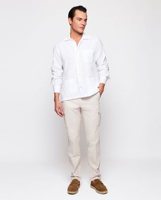Camisa casual blanca delantero en jacquard by MIRT