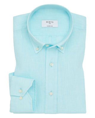 Camisa casual lisa manga larga de lino by MIRTO | 07367_0051_1