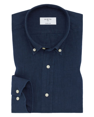 Camisa casual lisa manga larga de lino by MIRTO | 07367_0062_1