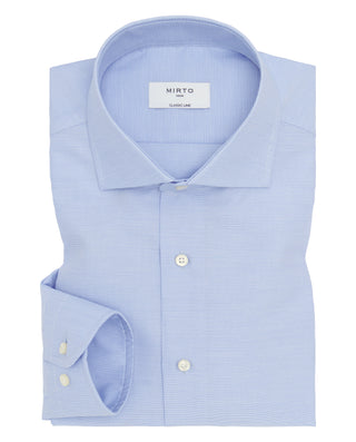Camisa vestir azul con estructura otoman by MIRTO | 07504_0050_1