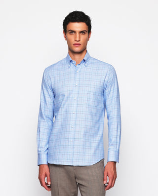 Camisa casual azul cuadros multicolor by MIRTO | 07525_0050_2