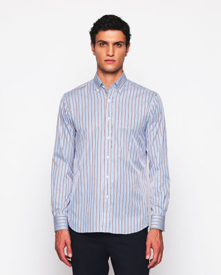 Camisa casual blanca rayas multicolor by MIRTO | 07529_0050_2