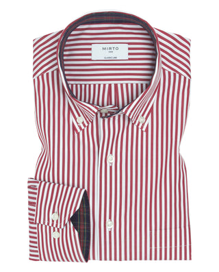 Camisa casual rayas rojas y blancas de algodó by M | 07535_0051_1