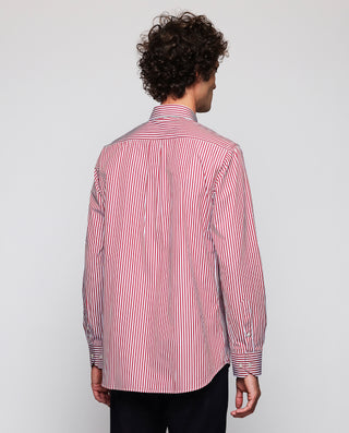 Camisa casual rayas rojas y blancas de algodón