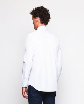 Camisa casual blanca de algodón prelavada by MIRTO | 07541_0050_3