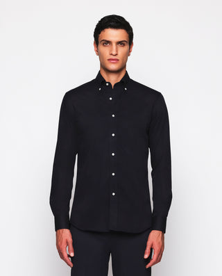 Camisa casual azul marino de algodón prelavad by M | 07541_0055_2