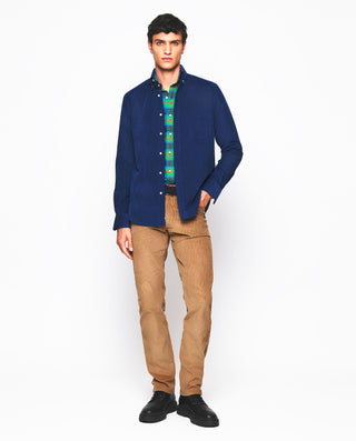 Camisa casual azul marino de micropana by MIRTO | 07553_0056_4