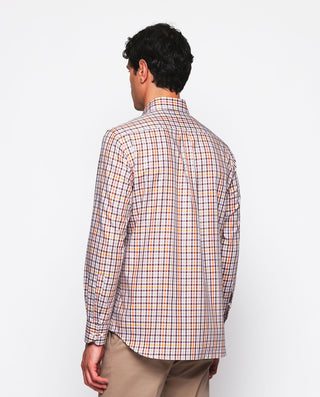 Camisa casual cuadros marrones algodón con es by M | 07574_0050_3