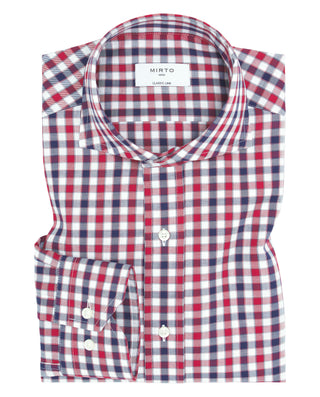 Camisa casual cuadros rojos y azules de algod by M | 07592_0050_1