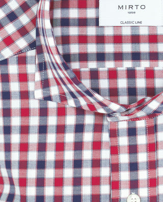 Camisa casual cuadros rojos y azules de algod by M | 07592_0050_5