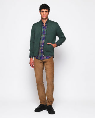 Camisa casual cuadros tartán azul y verde de by MI | 07617_0050_4