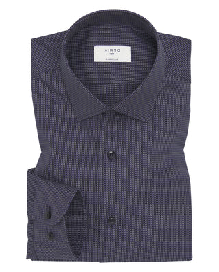 Camisa casual microcuadros azul oscuro de alg by M | 07647_0050_1