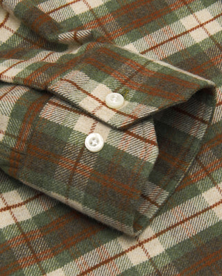 Camisa casual cuadros cáqui de franela